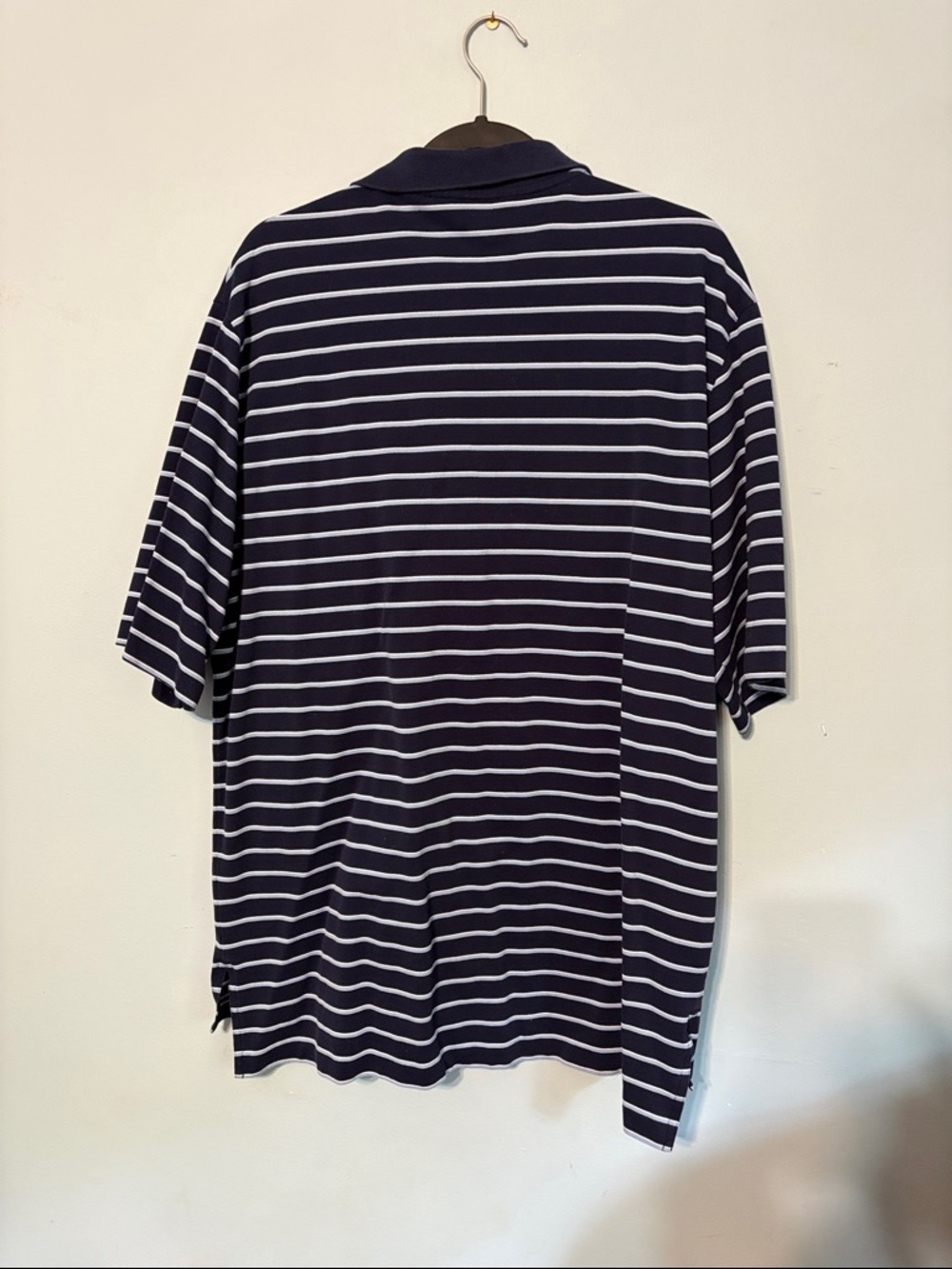 XL Polo Golf Ralph Lauren 100% Pima Cotton Navy striped Polo shirt - Picture 4 of 6
